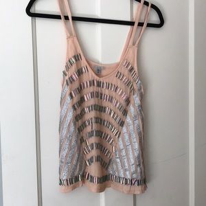 Urban Outfitters light pink, sparkly Tank Top